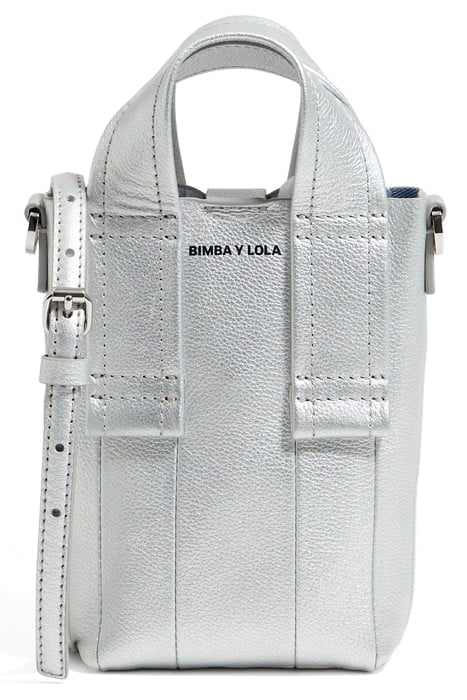 MINI SILVER LEATHER CROSSBODY BAG 1