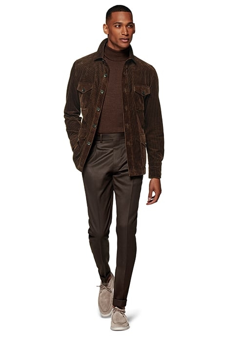 DARK BROWN RELAXED FIT SHIRT-JACKET 3