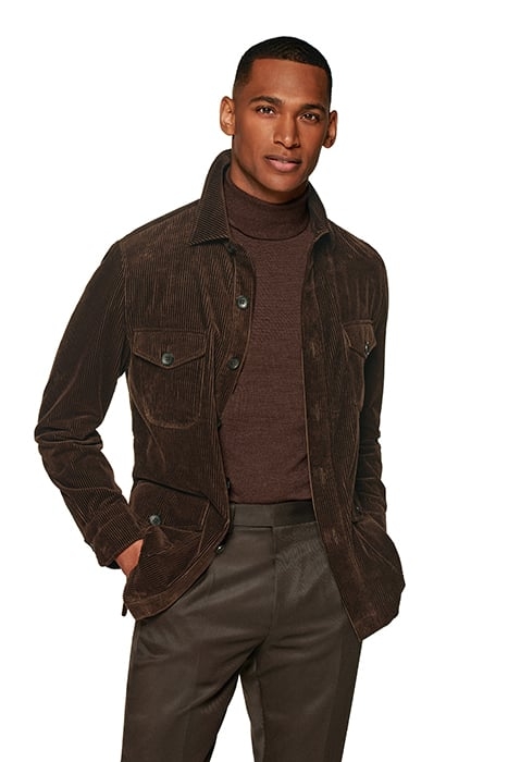 DARK BROWN RELAXED FIT SHIRT-JACKET 1