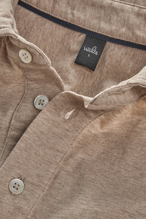 NORTON | TAILORED JERSEY POLOSHIRT SAND MELANGE 2