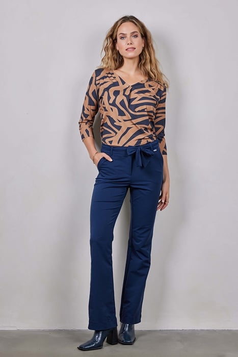 LOOSE V-TEE FREE 3/4 SLEEVES DARKBLUE WITH SCRIBBLE PRINT 2