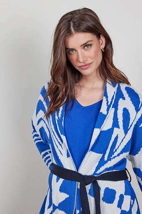 JACQUARD CARDIGAN AZUR FUSION KOBALT BLUE WITH AZUR FUSION J 4