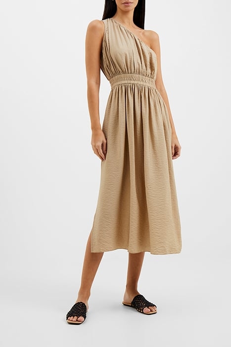 FARON MIDI ONE SHOULDER DRESS BROWN 1