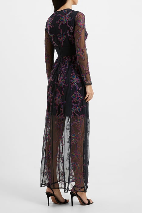 EMILIA EMBROIDERED MXI DRESS BLACK 2