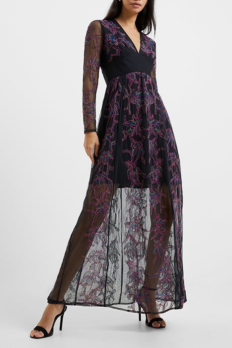 EMILIA EMBROIDERED MXI DRESS BLACK 3