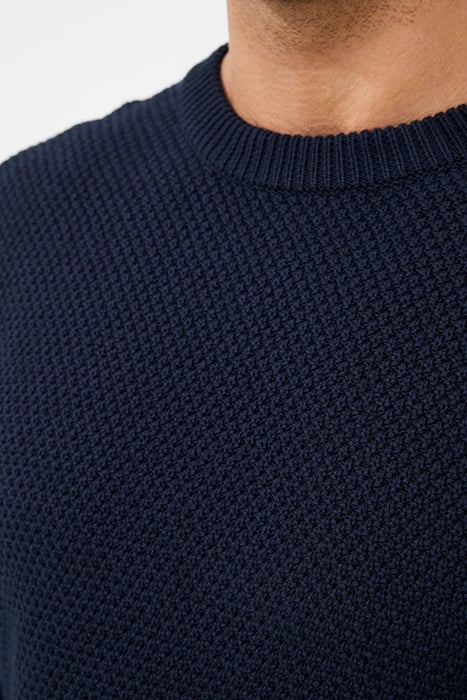MOSS STITCH JUMPER BLUE 4
