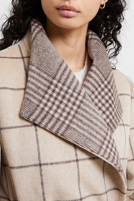 FRAN WOOL LS BELTED COAT BROWN 5