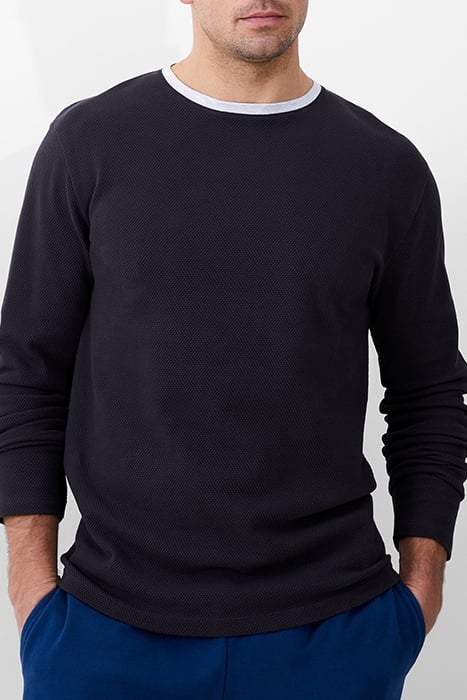 LS POPCORN CREW NECK BLACK 1