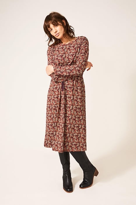POPPY JERSEY DRESS PLUM MULTI 1