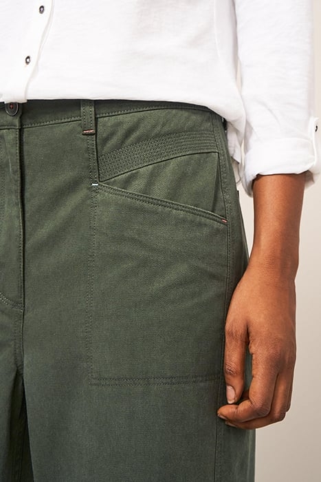 HARPER WIDE LEG TROUSER DARK GREEN 4