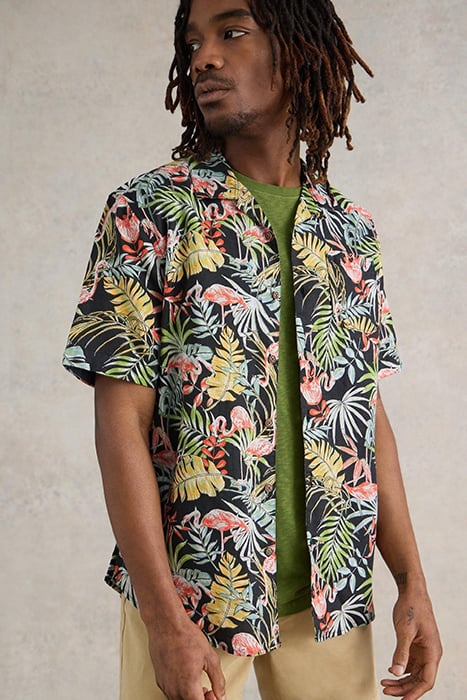 FLAMINGO PRINTED SHIRT BLACK PRINTED 1