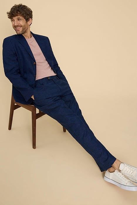 LINEN BLEND TROUSER DARK NAVY 1