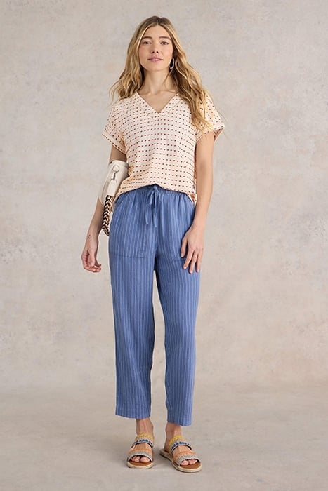 EMBROIDERED STRIPE TEE NATURAL 1