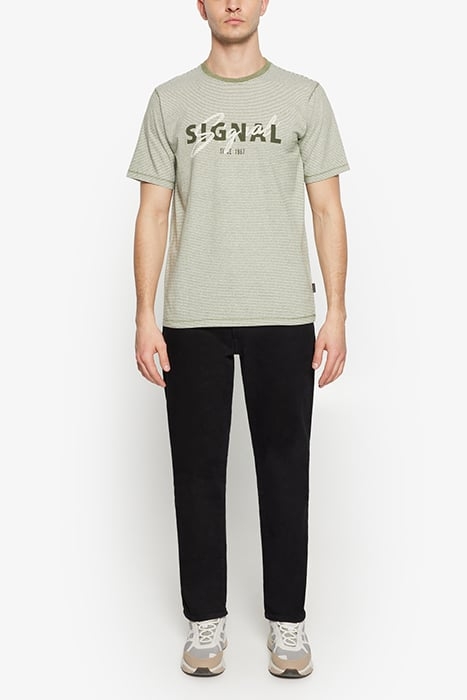 LUKESI PRINT STRIPE TEE OLIVE GARDEN 3