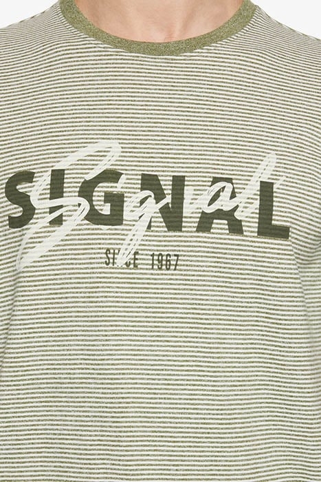 LUKESI PRINT STRIPE TEE OLIVE GARDEN 6