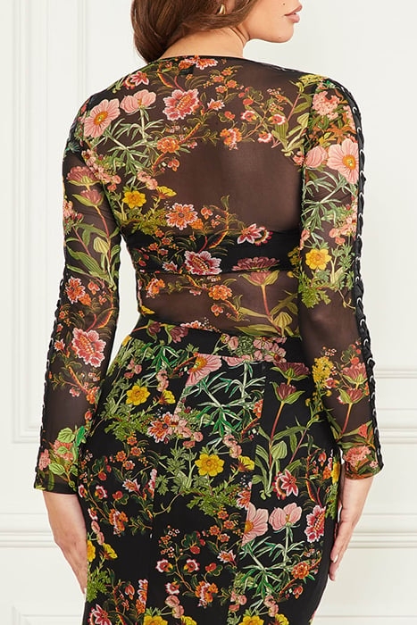 LEWIS MESH TOP BLACK BEAUTY BLOUSE PRINT 2