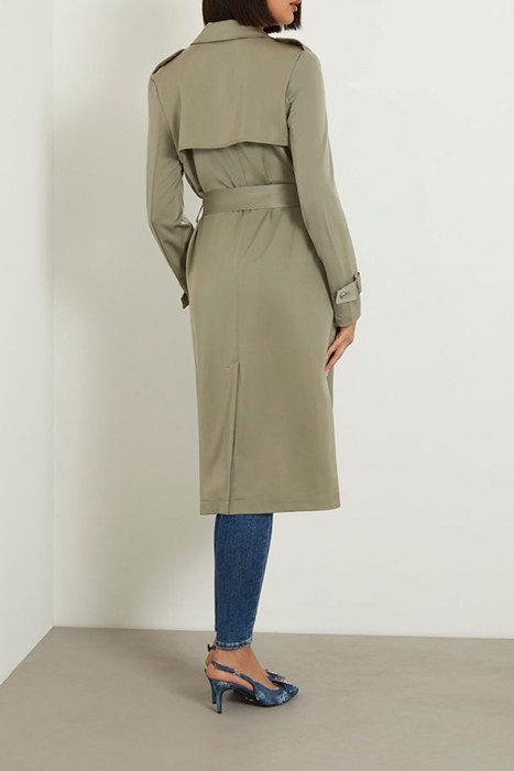 MICOLE SATIN TRENCH MOSSY GREEN 2