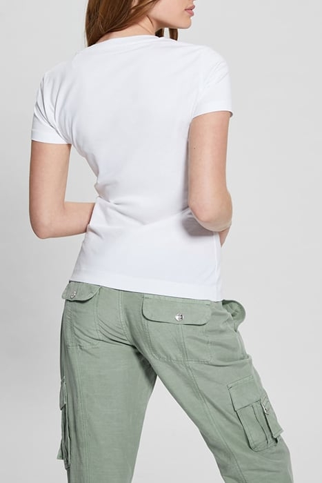 SS CN TRIANGLE FLOWERS TEE PURE WHITE 2