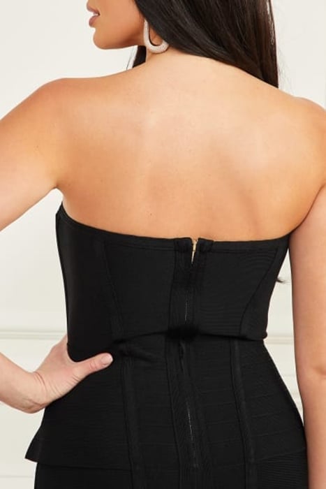 STRAPLESS ELENA BAND JET BLACK MINI DRESS 7