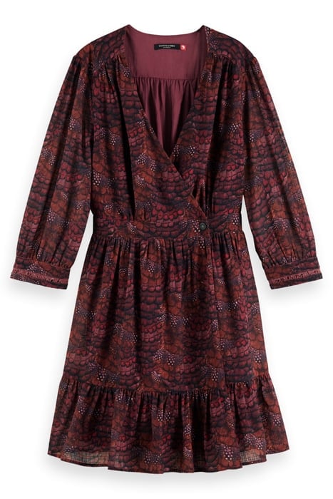 WRAP MINI DRESS FEATHER BORDEAUX 4
