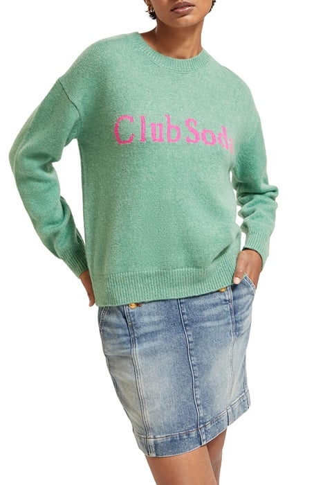 INTARSIA CLUB SODA PULLOVER FROZEN MINT 1