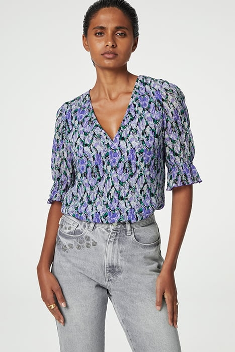 PAULA TOP POPPY PURPLE/CREAM W 1