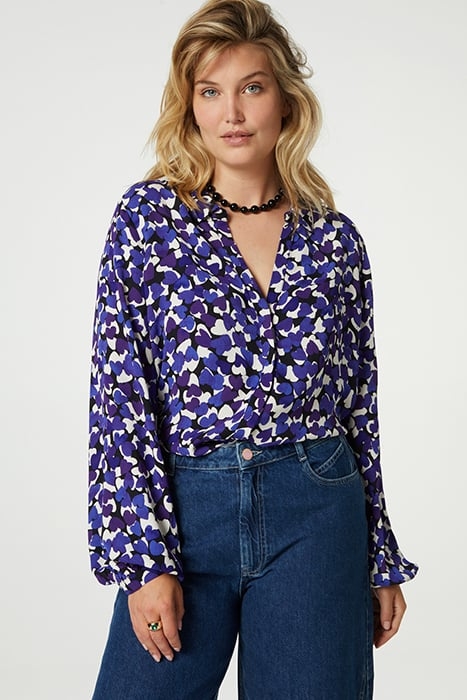 LIV BLOUSE BLACK/POPPY PURPLE 1