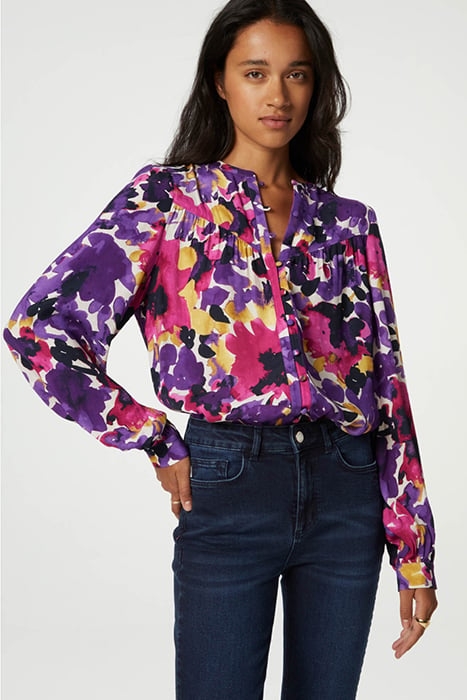 RESA BLOUSE CREME BRULEE/EGGPLAN 1