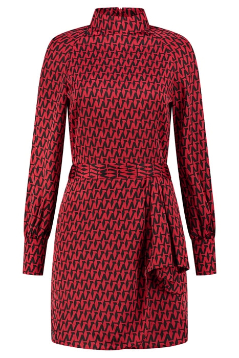 ANKARA PRINTED DRESS RACING RED 1