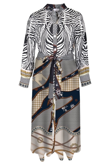 DRESS LOUVAIN LONG BLUE AND ZEBRA 3