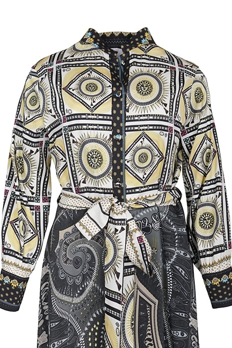 DRESS LOUVAIN LONG BLACK ECRU 2