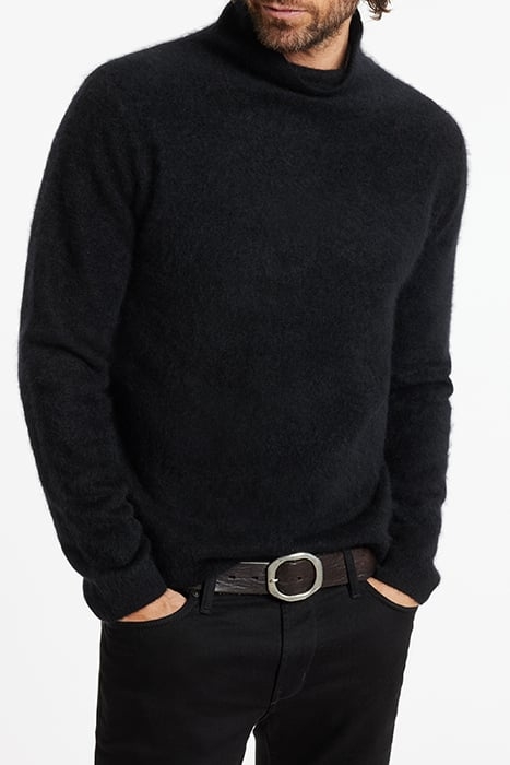 SOLANO EASY FIT LS MOCK NECK BLACK 1