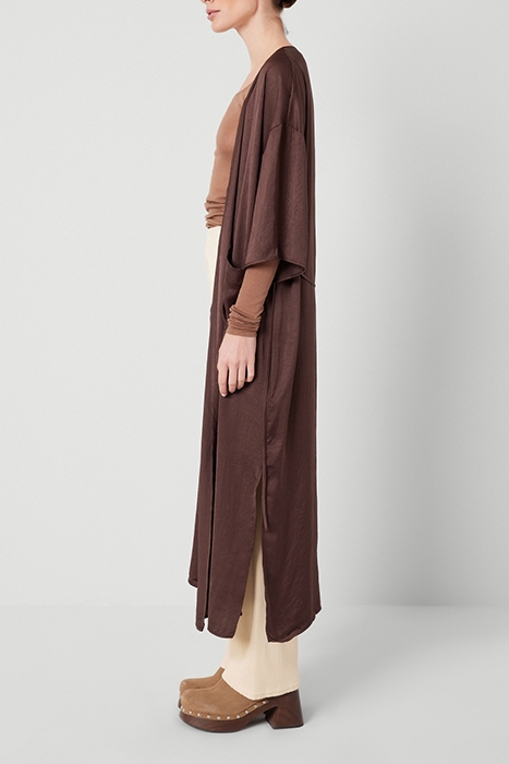 7/8 SLEEVES BELTED KIMONO JACKET CHOCOLAT 4