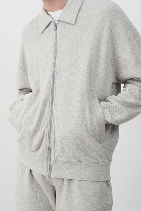 LONG-SLEEVE ZIP-NECK SWEATSHIRT GRIS CHINE 6