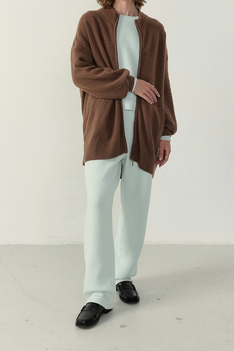 HIGH COLLAR LONG-SLEEVES CARDIGAN BROWNIE 3