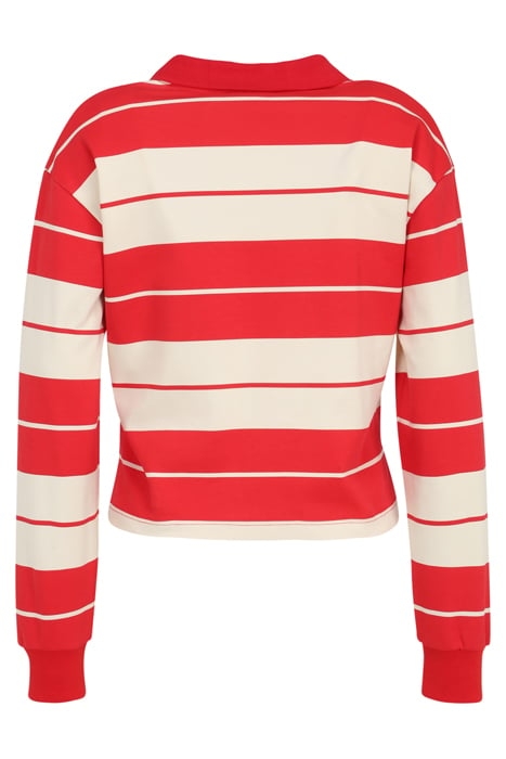 TACNA CROPPED POLO LONGS SLEEVE SHIRT TRUE RED / WHITECAP GR 5