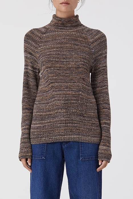 RIB TURTLENECK KNITS BLUE HEATHER 1