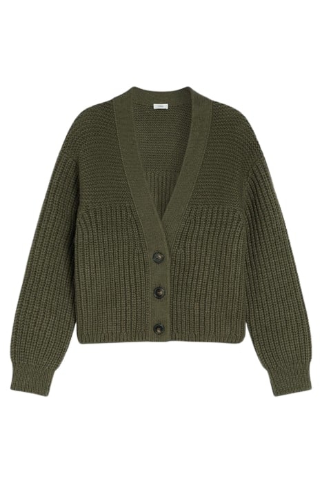 V CARDIGAN LONG SLEEVE KNITS INDUSTRIAL GREEN 4