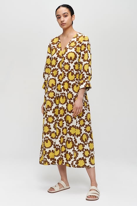 COTTON PRINTED DRESS YELLOW 1