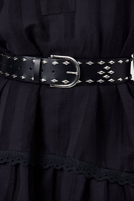 CINQUE LEATHER RIVET BELT RAVEN 4