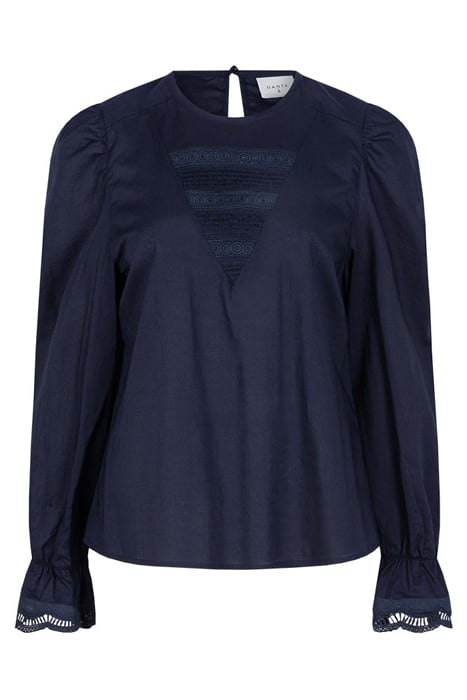 SHAUNA SMOCKED LACE TOP SAPPHIRE BLUE 3