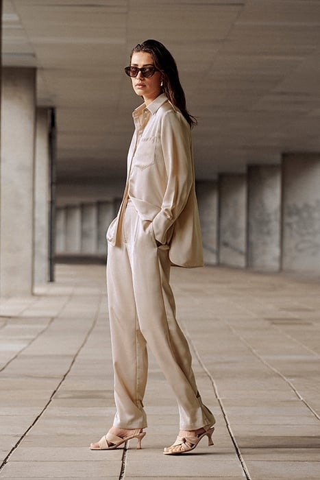 LOUDA SATIN LONG SHIRT SAND 7