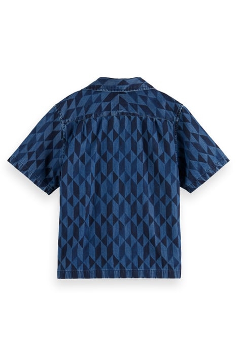 BOYS LIGHTWEIGHT DENIM ALL-OVER PRINTED SHORT-SLEEVED SHIRT 5