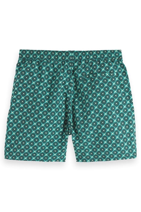 MID LENGTH - MINI PRINTED SWIMSHORT TURQUOISE TILES AOP 5