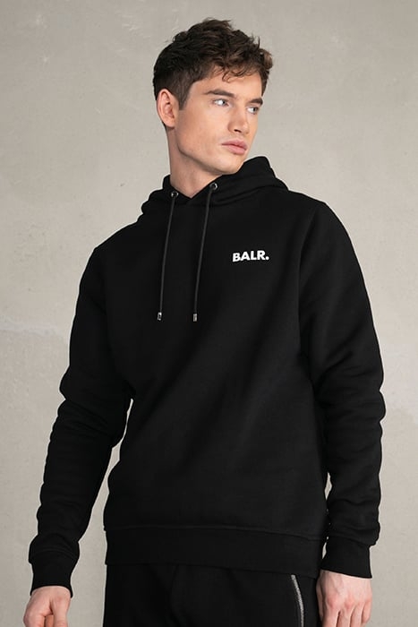 BRAND STRAIGHT SMALL LOGO HOODIE JET BLACK 1
