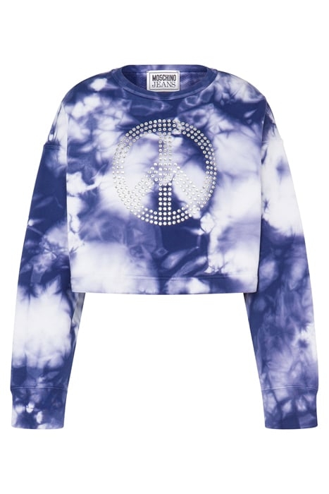 TIE DYE CROPPED SWEATSHIRT BLUE 3