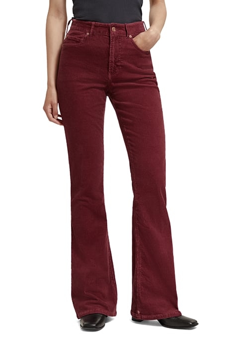 THE CHARM - HIGH RISE FLARED PANTS IN GARMENT DYE CORDUROY B 1