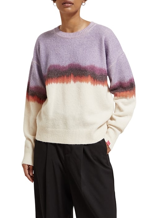 FUZZY COLOURBLOCK PULLOVER PURPLE OFFWHITE GRADIENT 1