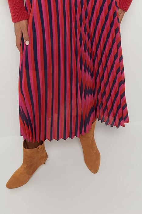 JENNA - NASTURTIUM PLEATED MAXI SKIRT WITH GRAPHIC LINES 4