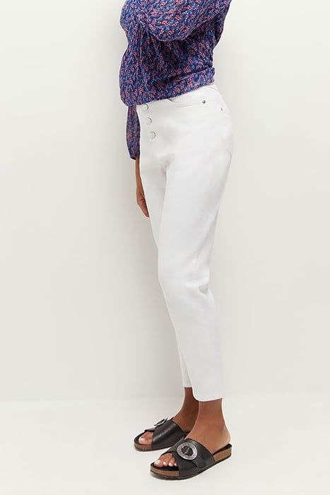 LE ELSA - WHITE 7/8TH WATERLESS MUMMY JEANS 4